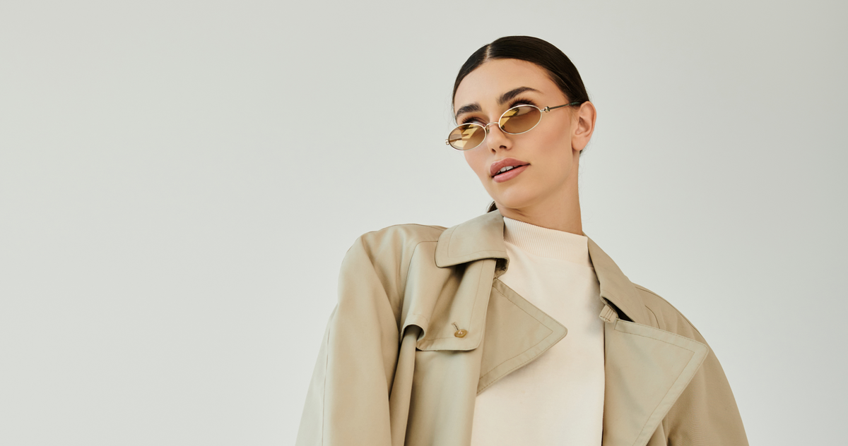 Woman wearing a refined neutral layered fashion look