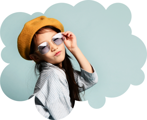 Little Fashion Queen With Trendy Sunny Day Vibes