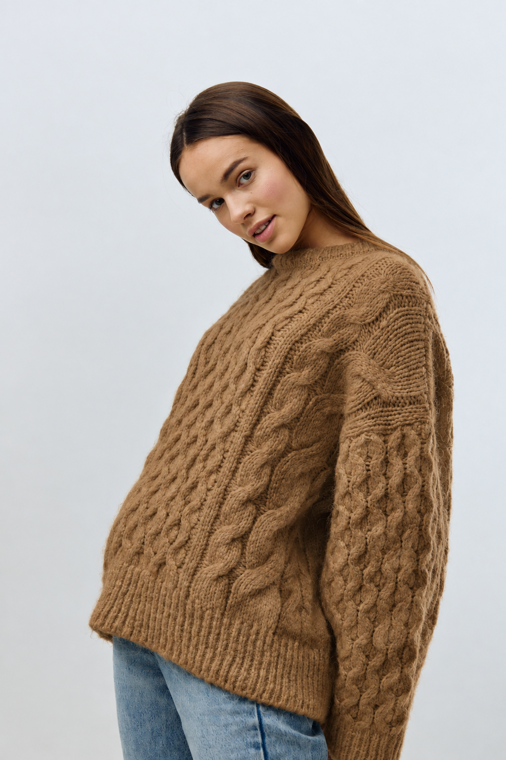 Cable Knit Sweater - Camel